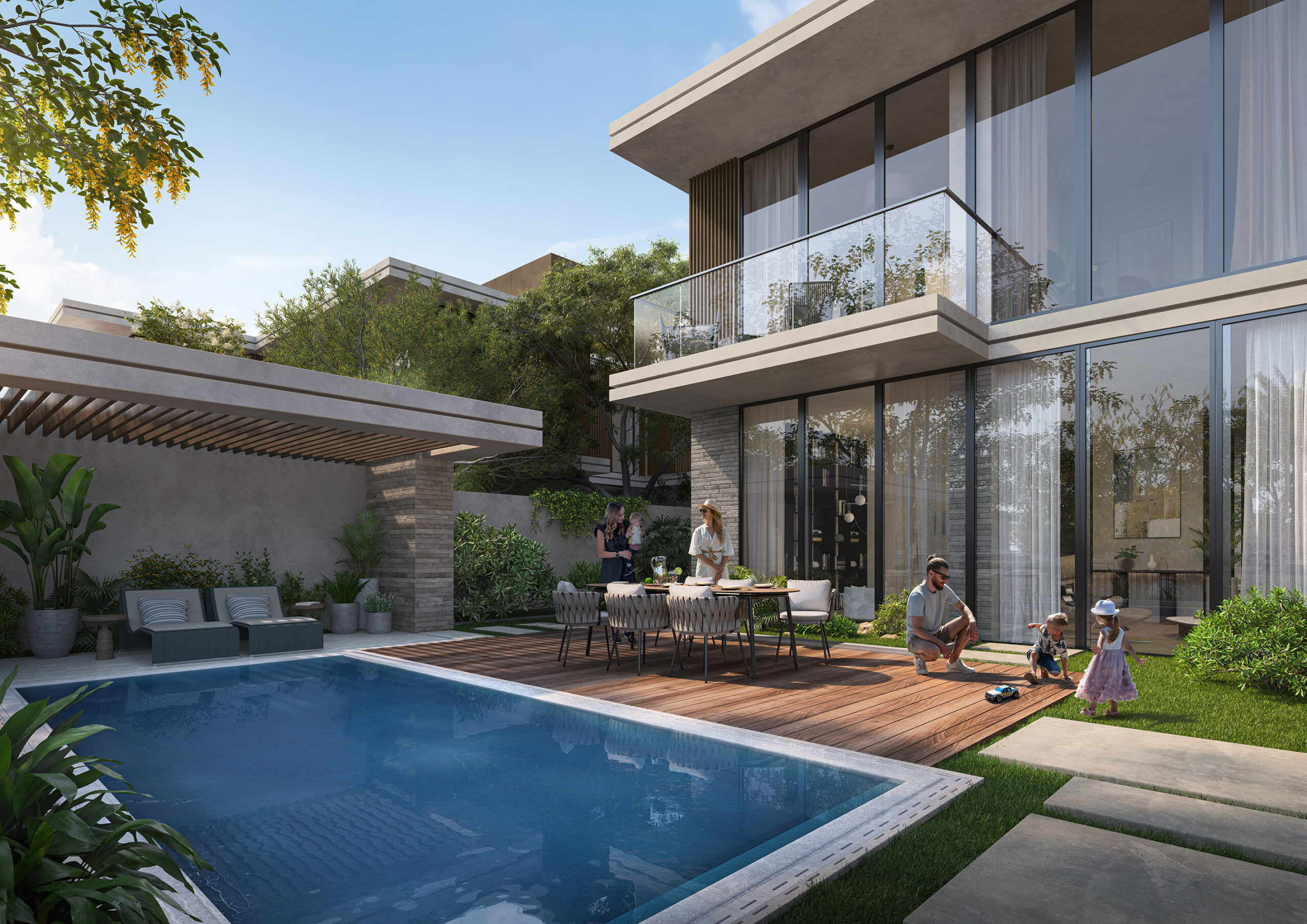 Modern façade of The Wilds villa by Aldar Properties