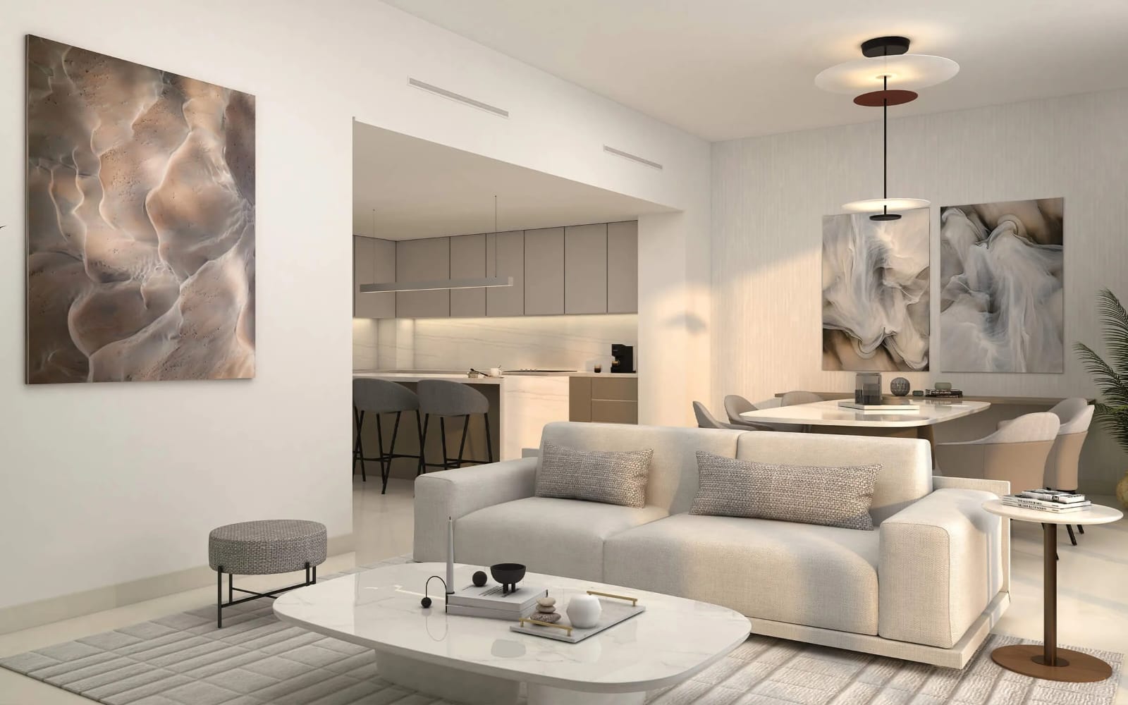 Stylish living room with natural light at Vista by Prestige One