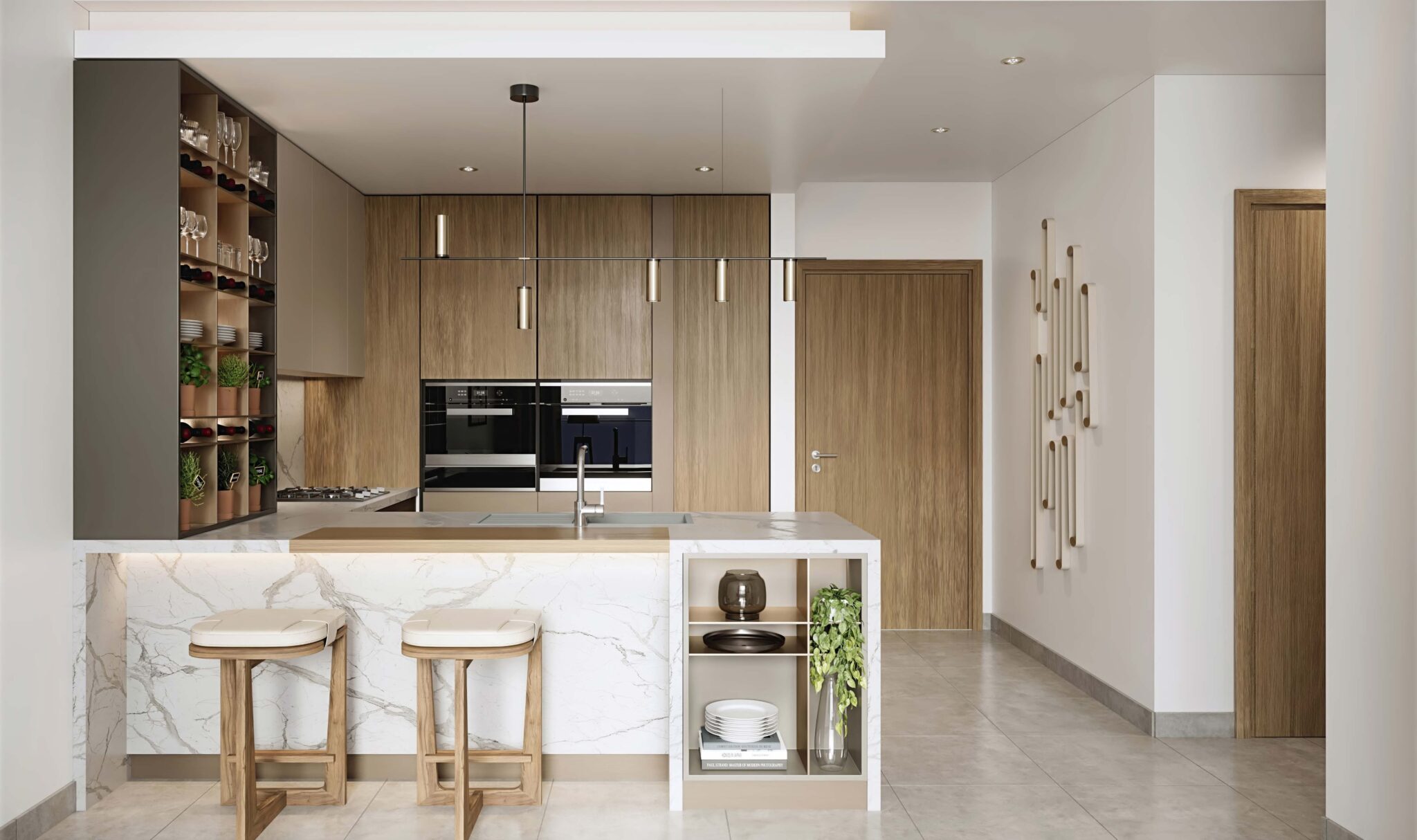 Open-plan kitchen and dining area in Belgrove Residences unit