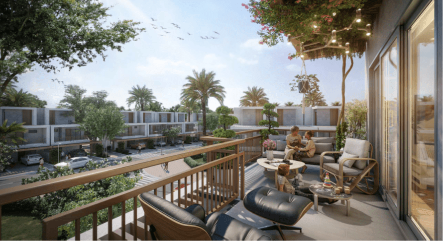 Spacious living room with natural light in a DAMAC Violet townhouse