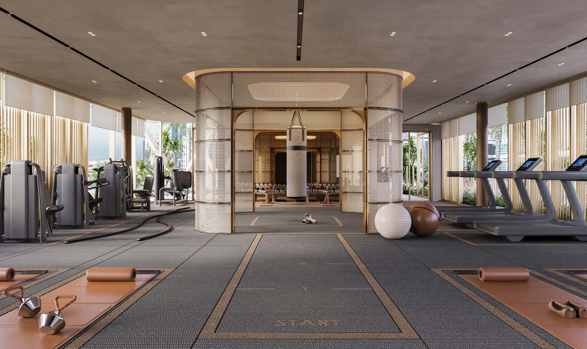 Luxury gym and fitness center in Altiera Heights Dubai