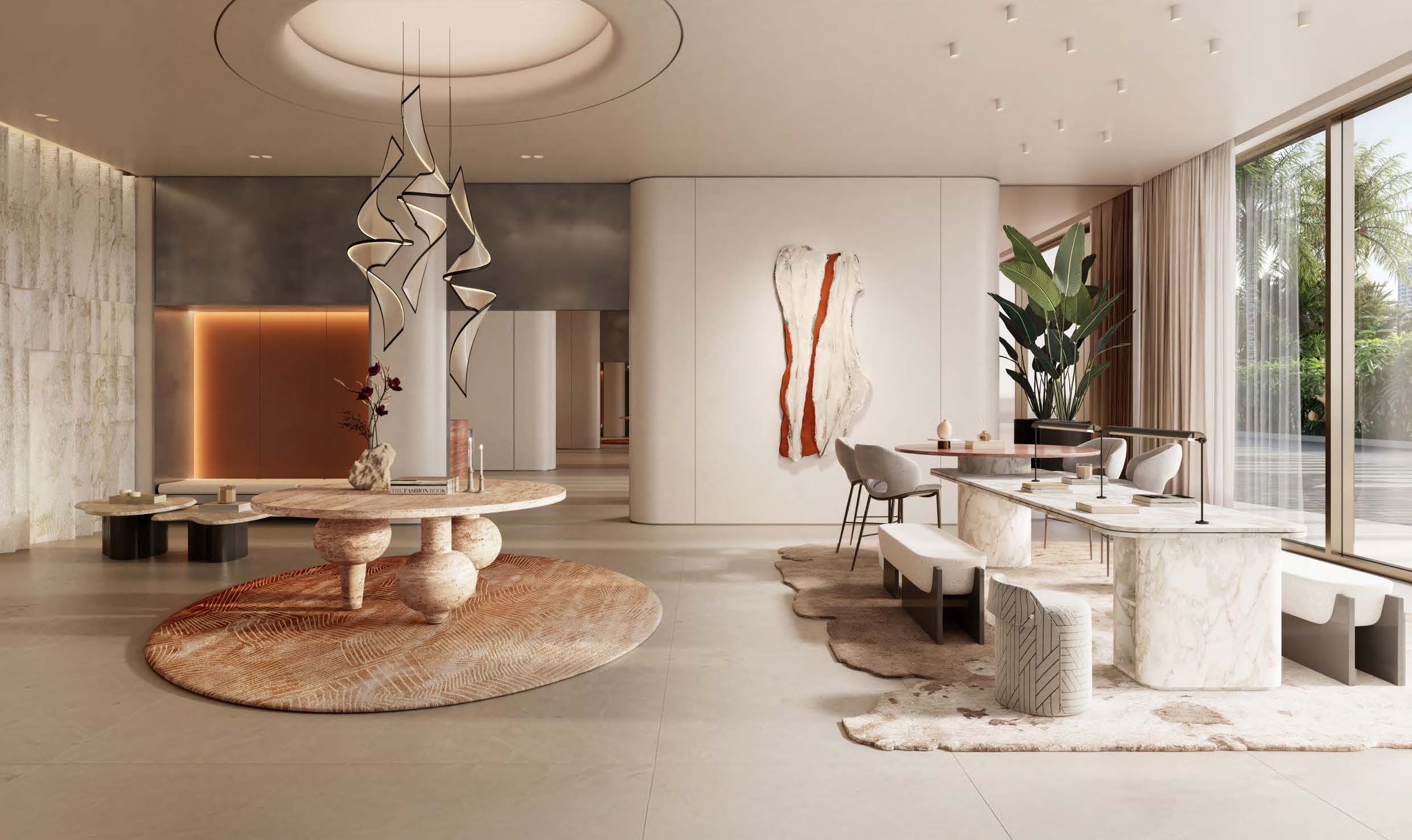 Lobby and reception area in Altiera Heights residential tower