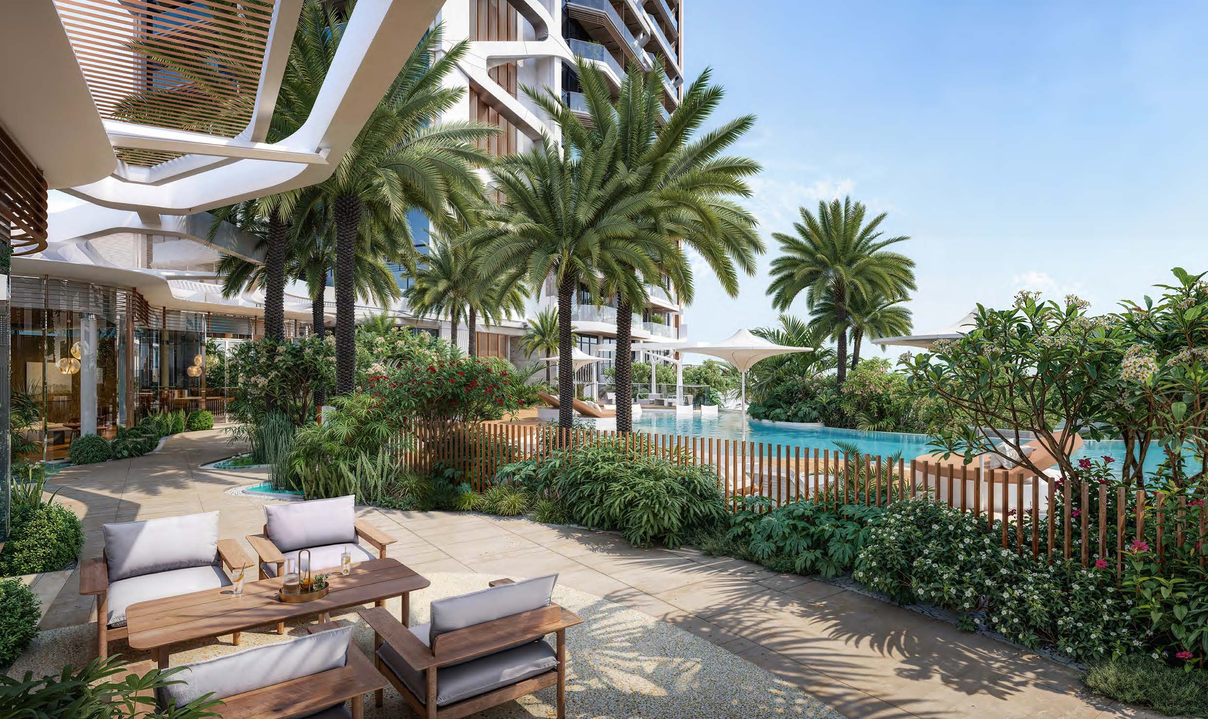 Waterfront view from Altiera Heights Jumeirah Islands balcony