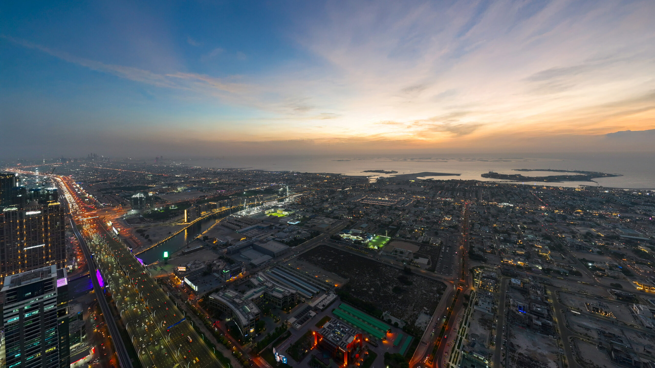 View from Lumena towards the World Islands and the Arabian Gulf