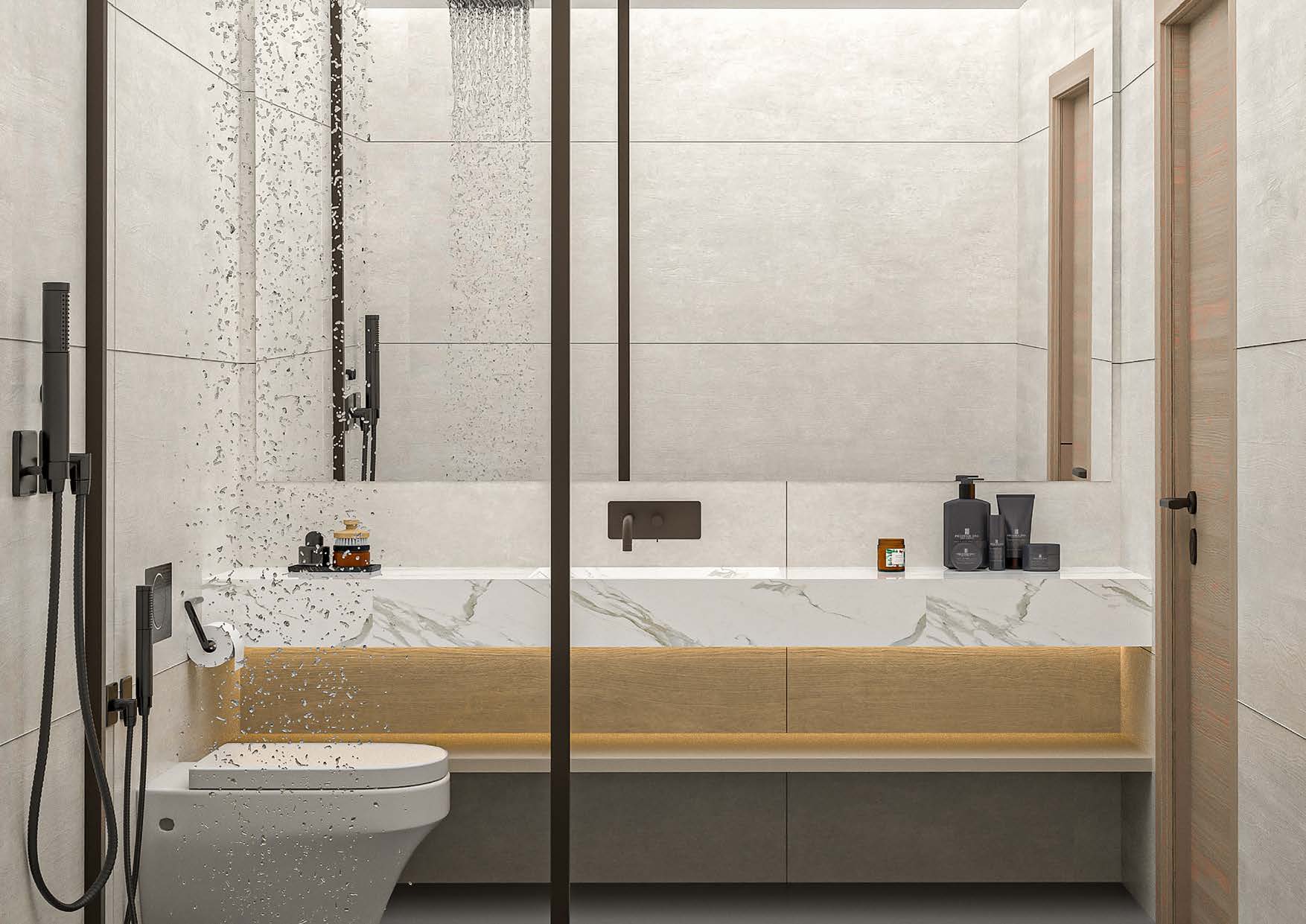 Contemporary façade of Berkeley Square apartments in Jumeirah Village Circle