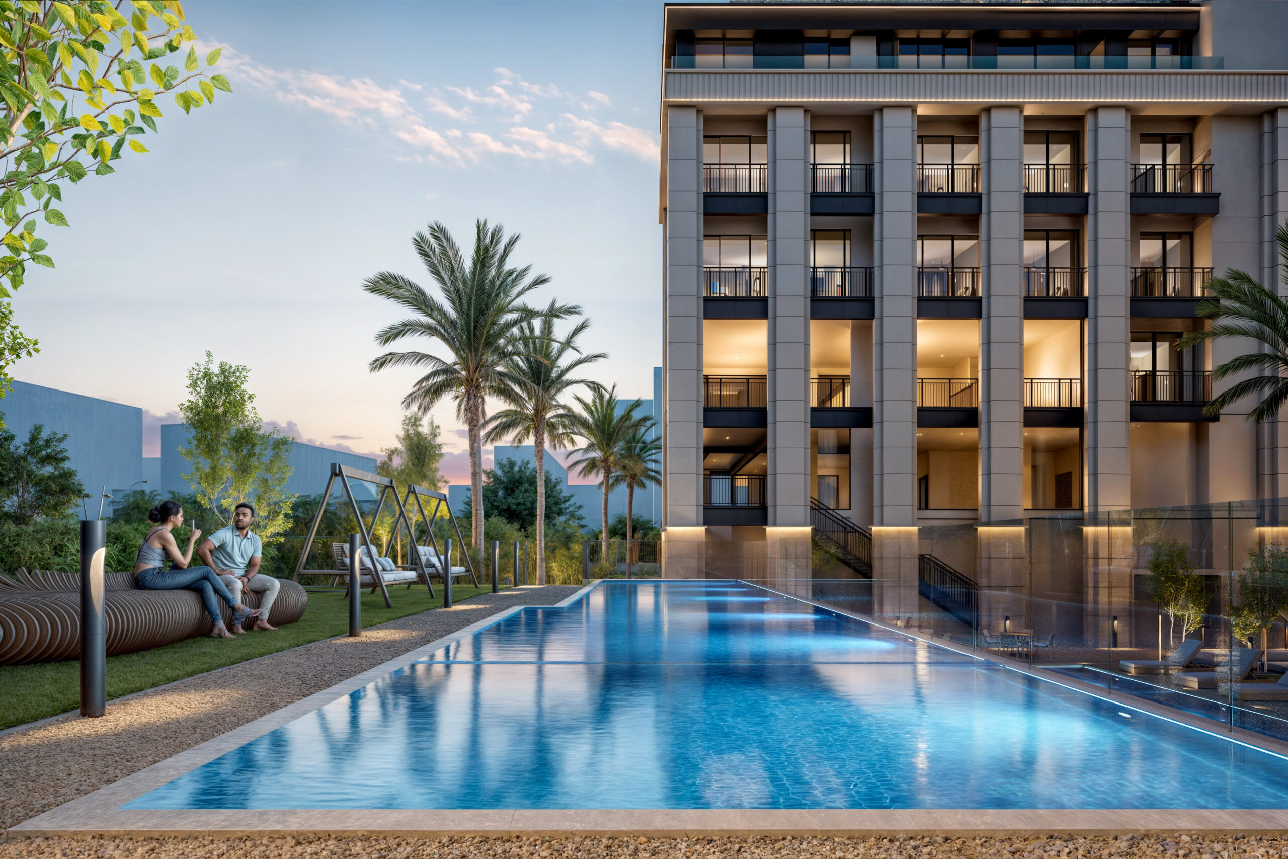 Modern interiors of studio apartment at Berkeley Square by Prestige One