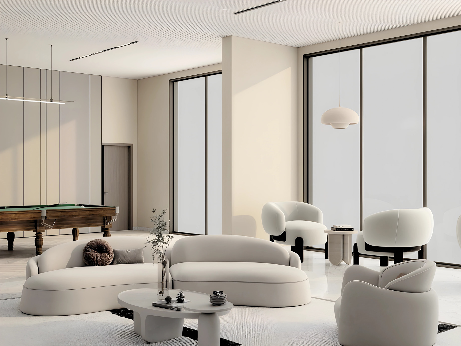 Contemporary kitchen and dining space – Berkeley Square Dubai