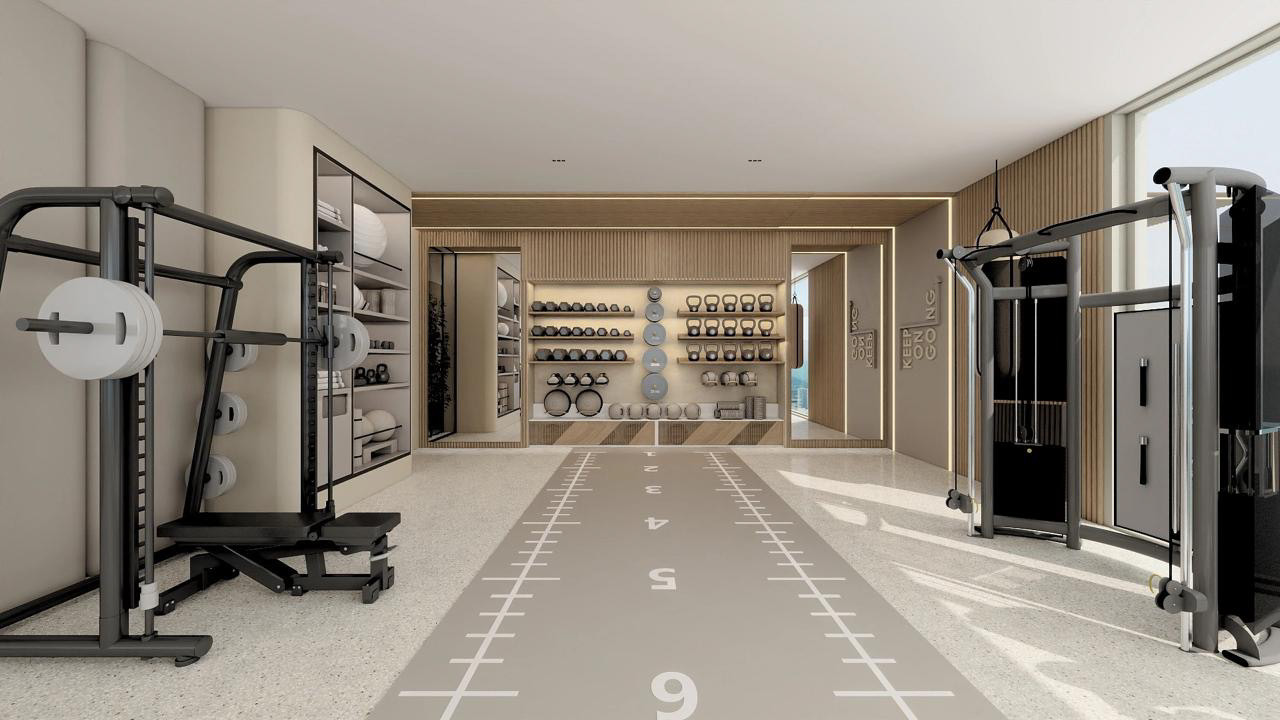 Fitness center in Berkeley Square JVC residential project