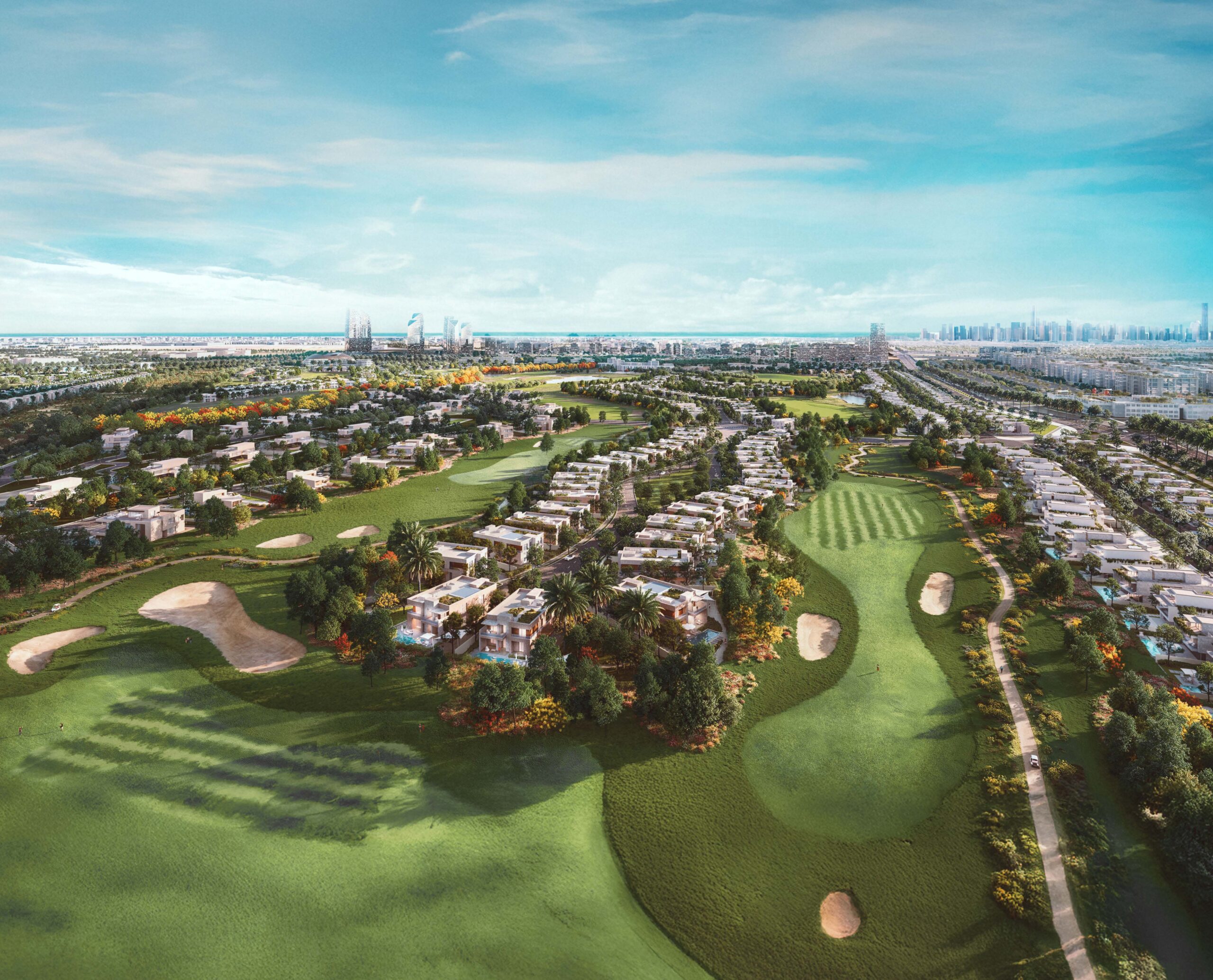 Dubai golf course villas in Ashwood Estate at Jumeirah Golf Estates