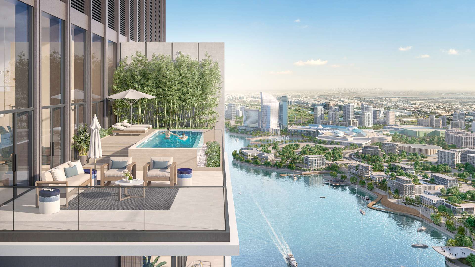 sky pool living in dubai creek harbour